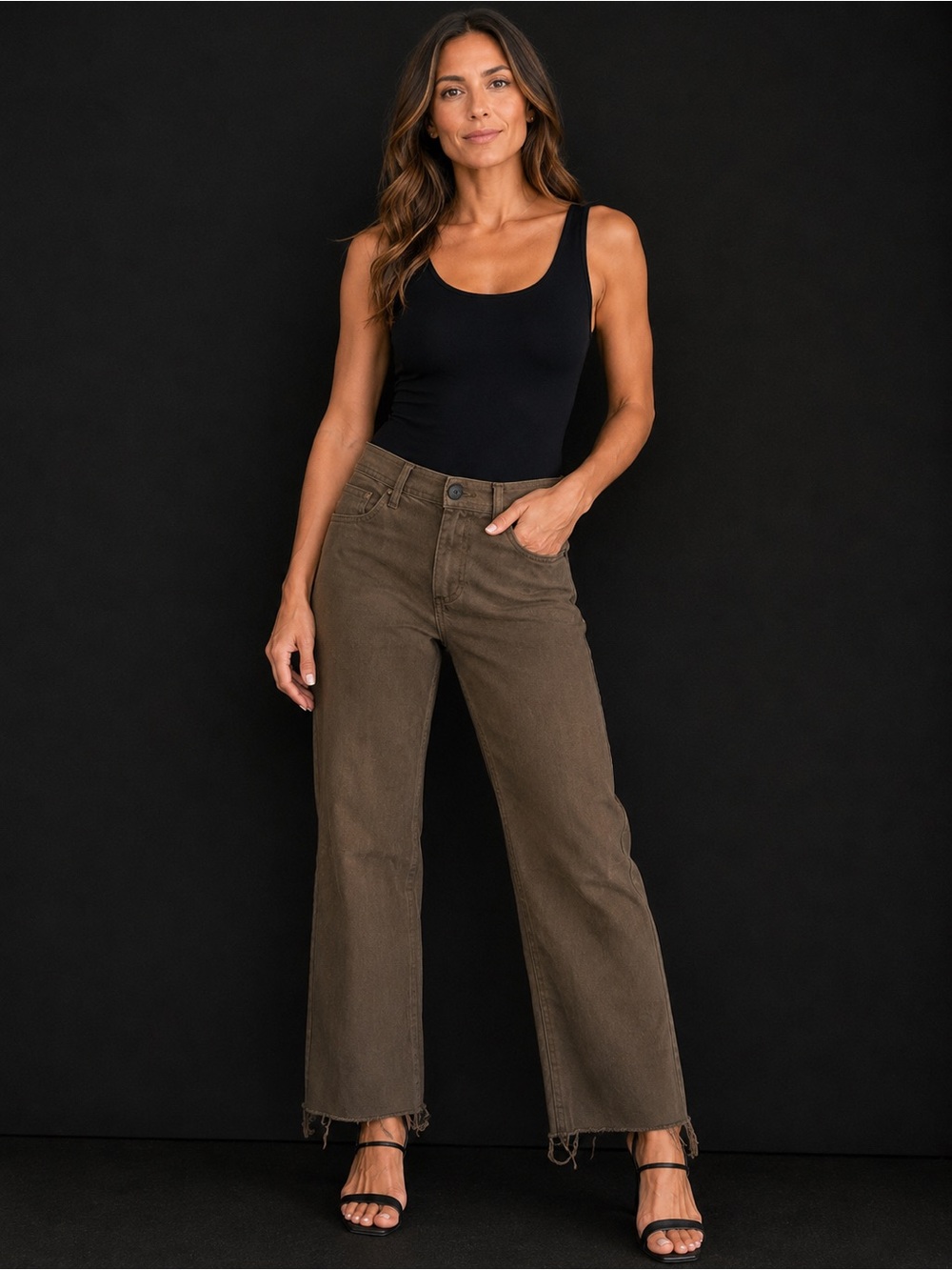 Kut from the Kloth Tan-Tone Wide-Leg Jeans